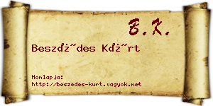 Beszédes Kürt névjegykártya